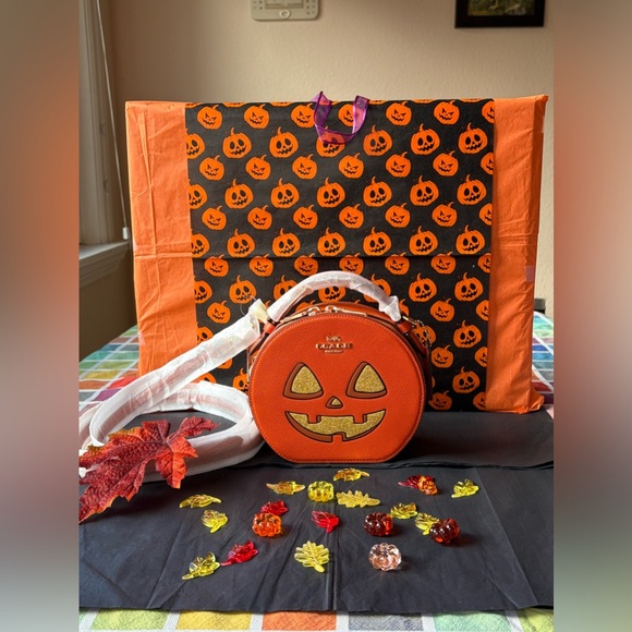 πππ COACH CANTEEN CROSSBODY BAG WITH HALLOWEEN PUMPKIN PRINT ππNWT π - Picture 2 of 16